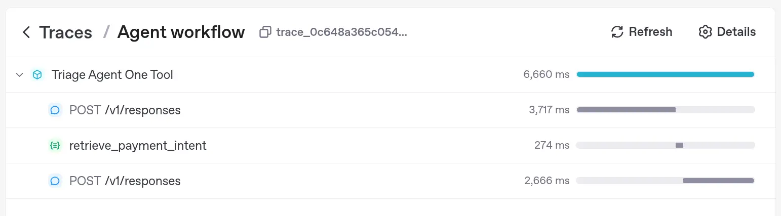 Analysis of AI agents and function tool calls in OpenAI Traces for workflow automation